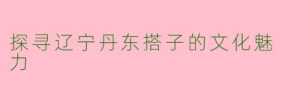探寻辽宁丹东搭子的文化魅力
