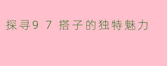 探寻97搭子的独特魅力