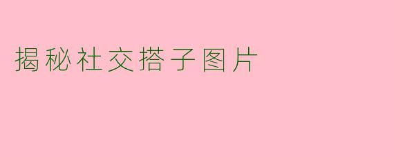 揭秘社交搭子图片
