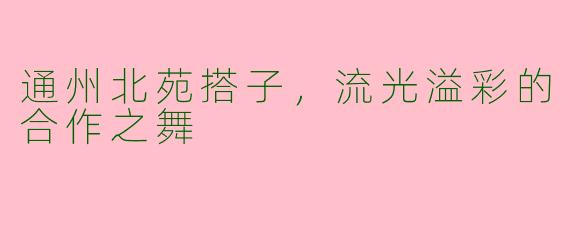 通州北苑搭子，流光溢彩的合作之舞