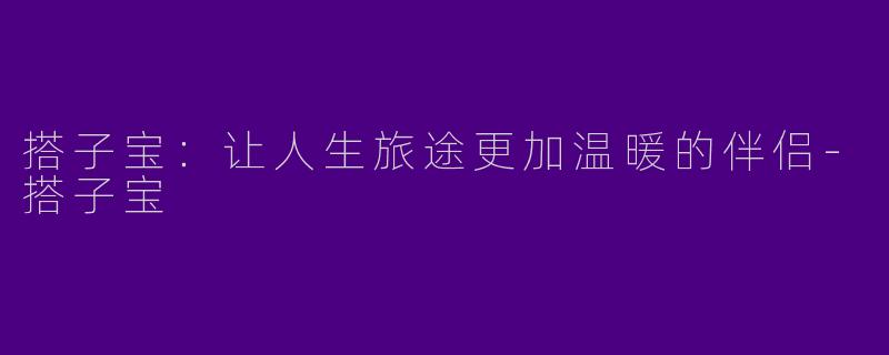 搭子宝：让人生旅途更加温暖的伴侣-搭子宝