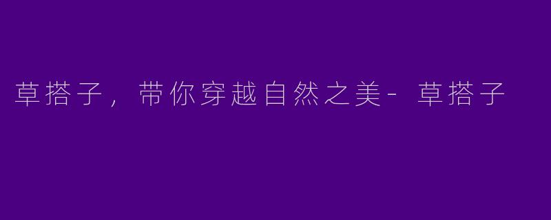 草搭子，带你穿越自然之美