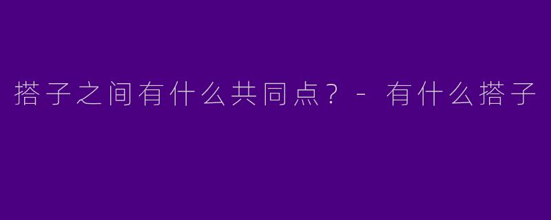 搭子之间有什么共同点?