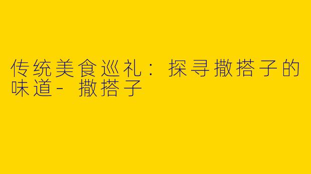 传统美食巡礼：探寻撒搭子的味道-撒搭子
