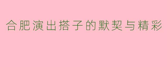 合肥演出搭子的默契与精彩