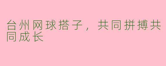 台州网球搭子，共同拼搏共同成长