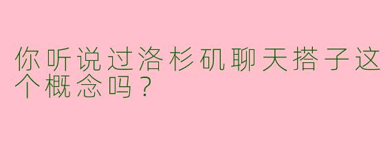你听说过洛杉矶聊天搭子这个概念吗？