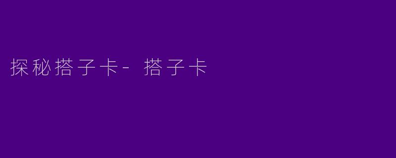 探秘搭子卡-搭子卡