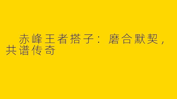  赤峰王者搭子：磨合默契，共谱传奇