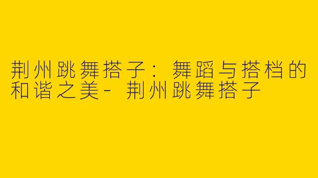 荆州跳舞搭子：舞蹈与搭档的和谐之美-荆州跳舞搭子