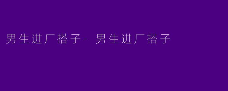 男生进厂搭子
