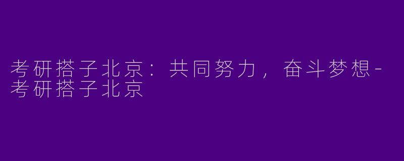 考研搭子北京：共同努力，奋斗梦想