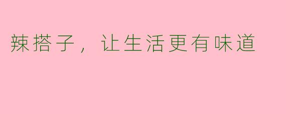 辣搭子，让生活更有味道