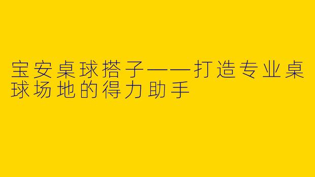 宝安桌球搭子——打造专业桌球场地的得力助手