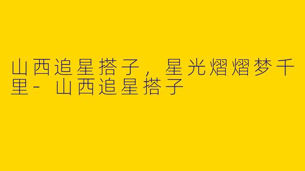 山西追星搭子，星光熠熠梦千里