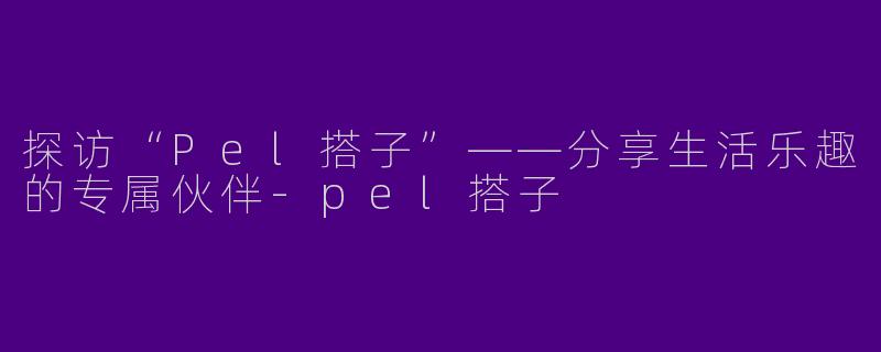 探访“Pel搭子”——分享生活乐趣的专属伙伴-pel搭子