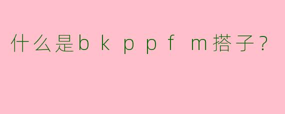 什么是bkppfm搭子？