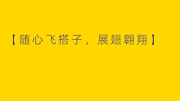 【随心飞搭子,展翅翱翔】