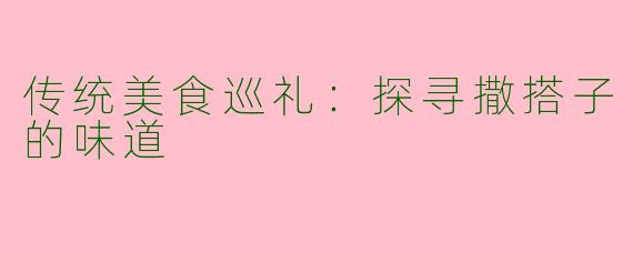 传统美食巡礼：探寻撒搭子的味道