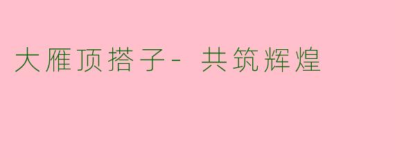 大雁顶搭子-共筑辉煌