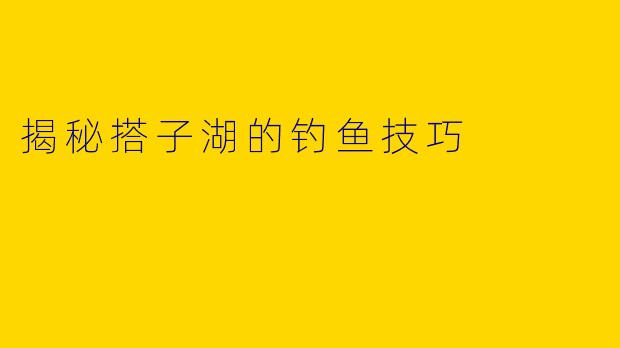 揭秘搭子湖的钓鱼技巧