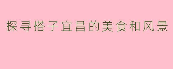 探寻搭子宜昌的美食和风景