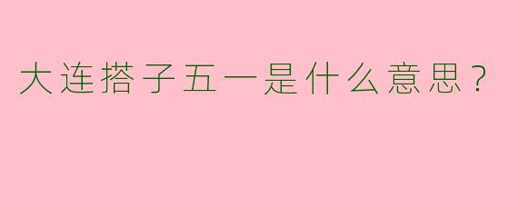大连搭子五一是什么意思?