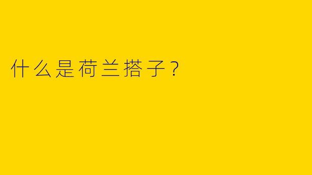 什么是荷兰搭子?
