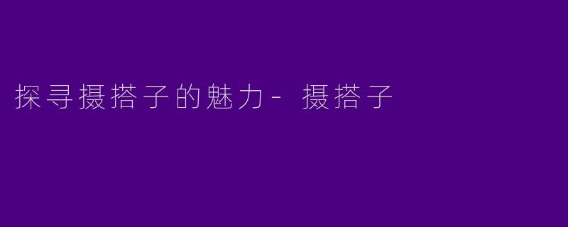 探寻摄搭子的魅力-摄搭子