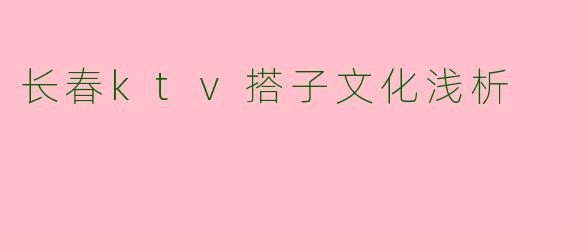 长春ktv搭子文化浅析