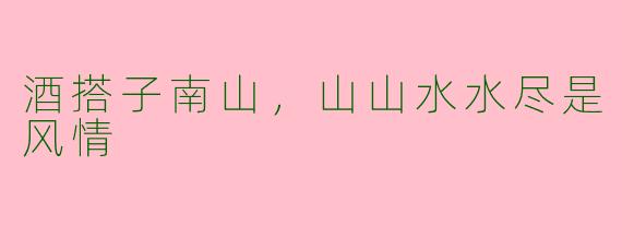酒搭子南山,山山水水尽是风情