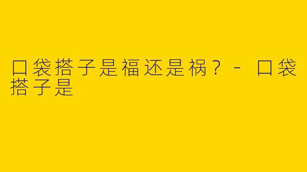口袋搭子是福还是祸？-口袋搭子是