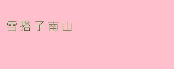 雪搭子南山