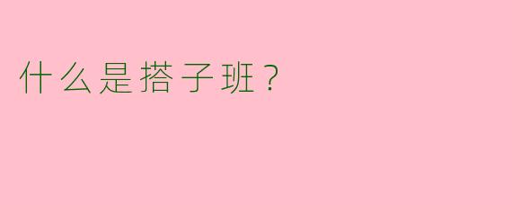 什么是搭子班?