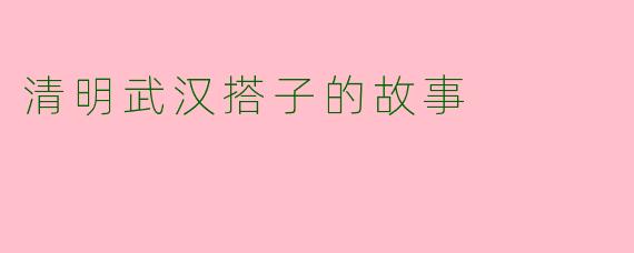 清明武汉搭子的故事