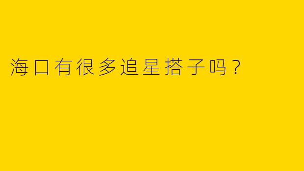 海口有很多追星搭子吗?