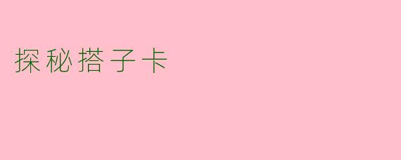 探秘搭子卡