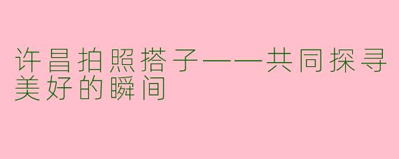 许昌拍照搭子——共同探寻美好的瞬间