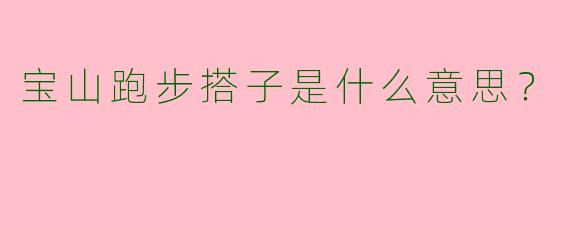 宝山跑步搭子是什么意思?