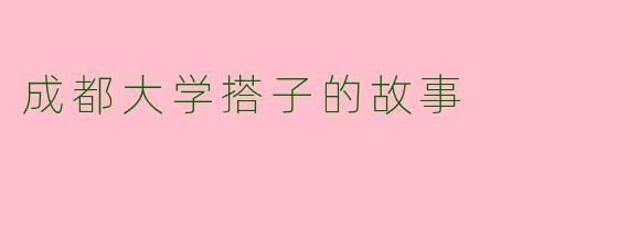 成都大学搭子的故事