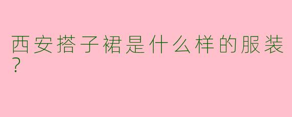 西安搭子裙是什么样的服装?