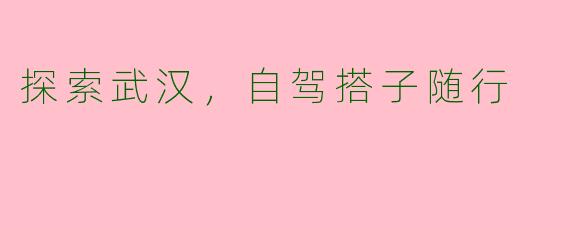 探索武汉，自驾搭子随行