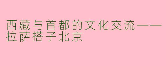 西藏与首都的文化交流——拉萨搭子北京