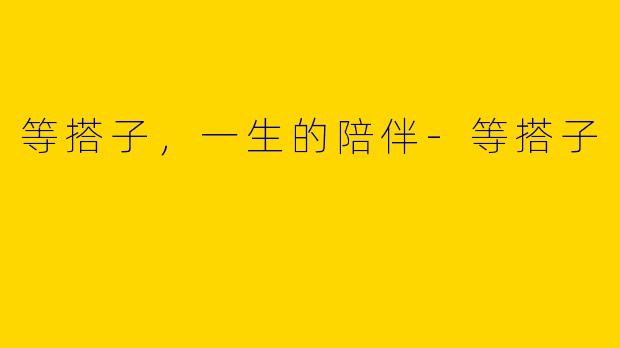 等搭子，一生的陪伴