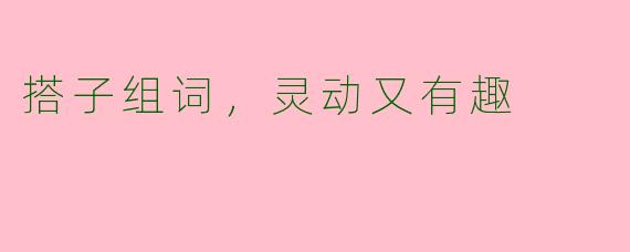 搭子组词，灵动又有趣