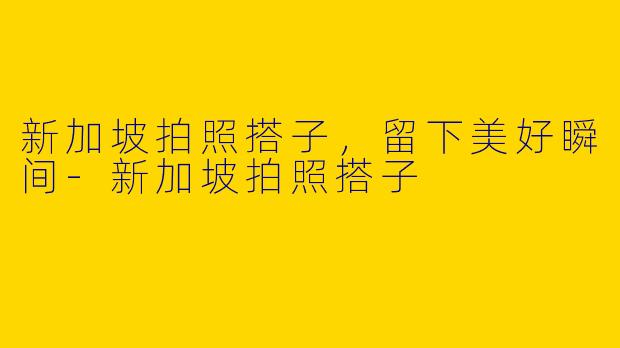 新加坡拍照搭子，留下美好瞬间-新加坡拍照搭子