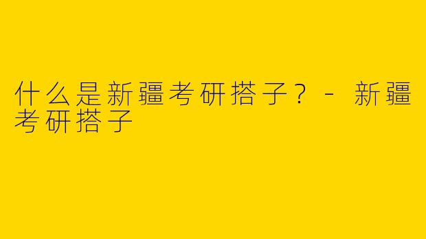 什么是新疆考研搭子?