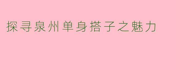 探寻泉州单身搭子之魅力