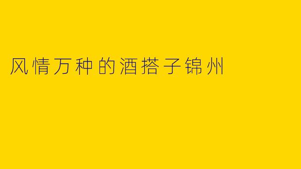 风情万种的酒搭子锦州