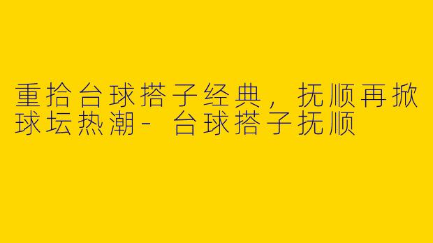 重拾台球搭子经典，抚顺再掀球坛热潮-台球搭子抚顺